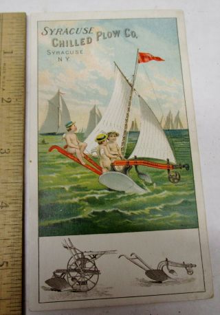 Vintage Rare Advertising Card For " Syracuse Chilled Plow Co.  " - Cherubs -