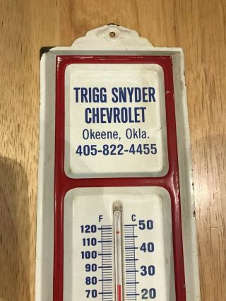 Vintage Chevrolet Metal Advertising Thermometer Sign Chevy USA 4