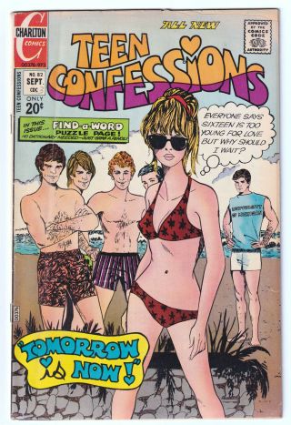 Teen Confessions 82 (1973 Charlton) Classic Jailbait C/s; Rare; Vg 4.  0
