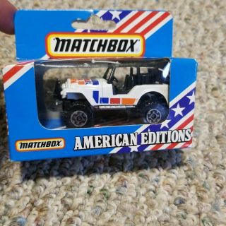 Vintage 1983 Matchbox American Editions White Jeep Wrangler In Package