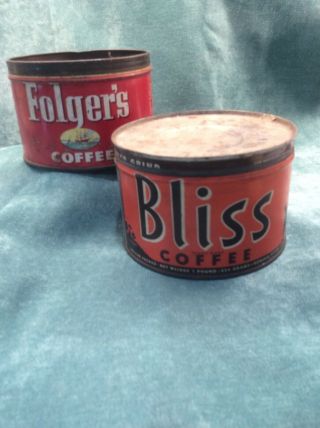 Vintage Bliss Coffee Can And Folgers Coffee Can