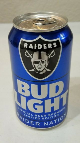 Raiders Bud Light Raiders Nation 12 Oz Beer Can Bottom Opened 667464