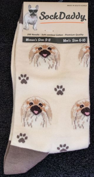 Pekingese Dog Breed Lightweight Stretch Cotton Adult Socks