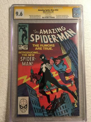 Spiderman 252 Cgc 9.  6 Ss Signed By Stan Lee White Pages 1st Black Suit