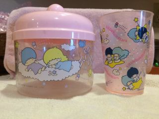 Vintage Sanrio Little Twin Stars 1976 Cup and Container 2