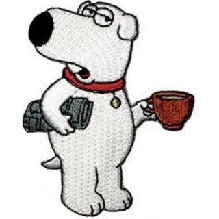 The Family Guy Brian Figure With Coffee Embroidered Patch,