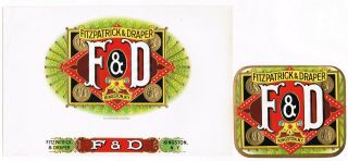 Cigar Box Label Vintage Pair Fitzpatrick & Draper C1910 F&d Kingston Ny