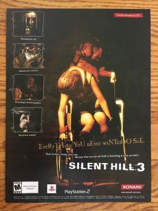 Silent Hill 3 Ps2 Playstation 2 2003 Vintage Poster Ad Advert Art Print Horror