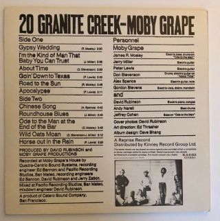 Moby Grape - 20 Granite Creek - 1971 UK 1st Press K 44152 (NM) Ultrasonic 3