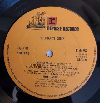 Moby Grape - 20 Granite Creek - 1971 UK 1st Press K 44152 (NM) Ultrasonic 5