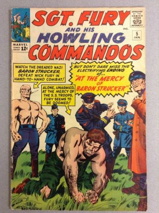 Sgt.  Fury & His Howling Commandos 5,  Vg (4.  0),  1963 Marvel,  1st Baron Strucker