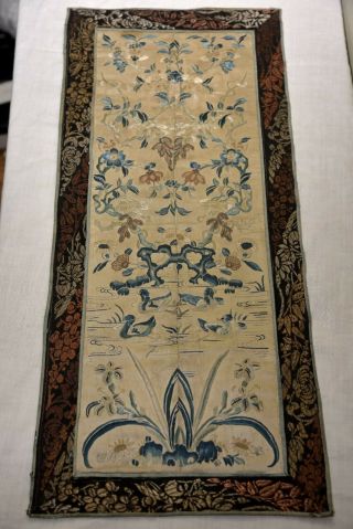 Chinese Qing Period Silk Sleeves Embroidery