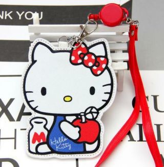 For Hello Kitty Id Badge Card Holder With Retractabl​e Id Badge Reel Pendant