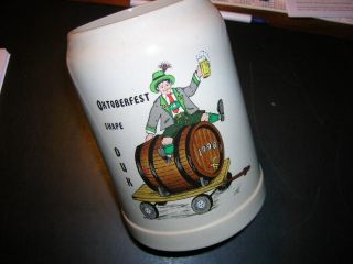 1996 Oktoberfest Half - Liter Beer Stein,  " Shape,  Duk,  Gerz,  Germany
