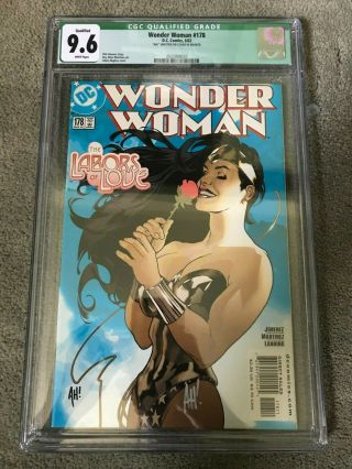 2002 Dc Wonder Woman 178 Adam Hughes Signature Autographed Cgc 9.  6 Cover Art Ah