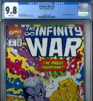 Primo: Infinity Wars 6 Nm/mt 9.  8 Cgc Highest Census 1992 Thanos Marvel Comics