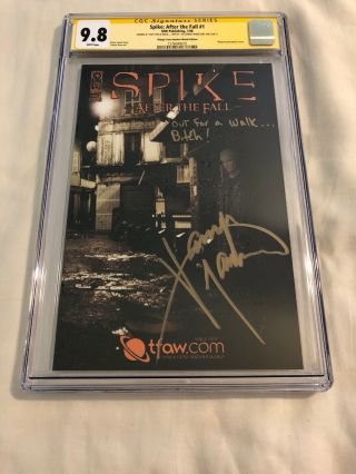 Spike After The Fall 1 Cgc Ss 9.  8 Photo Variant Signed James Marsters Idw Buffy