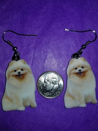 Pomeranian Dog Lightweight Earrings Jewelry Design 1of 2