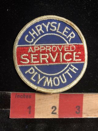 Vtg Car Auto Repair Chrysler Plymouth Authorized Service Advertising Patch 93j7