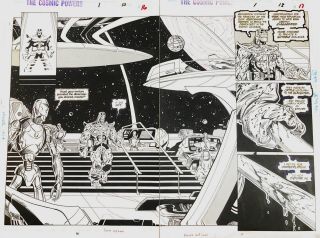 Thanos - The Cosmic Power 1 (1994) Double - Page Splash Comic Art Ron Lim