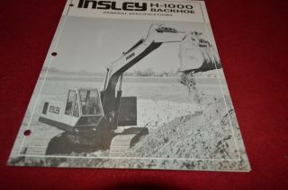 Insley H - 1000 Hydraulic Excavator Dealer 
