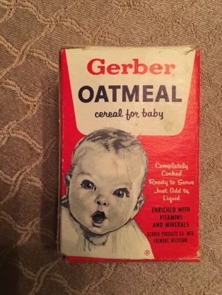 Gerber Oatmeal Baby Ceral Box Vintage