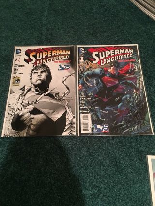 Superman Unchained 1,  2,  3,  Nm San Diego Comiccon Exclusive Jim Lee Variant Dc