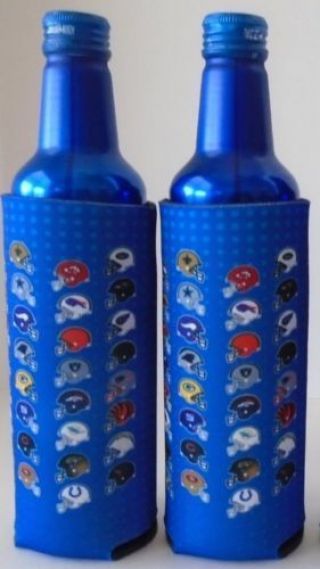 Authentic NFL Bud Light Beer Koozie Coolie 16 oz Slim Bottle Can - Pack of 2 2