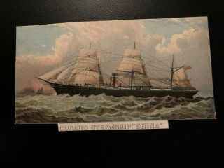 Victorian Trading Card Cunard Steamship " China "