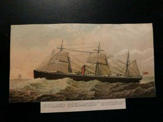 Victorian Trading Card Cunard Steamship " Bothnia "