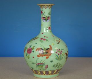 Exquisite Antique Chinese Famille Rose Porcelain Vase Marked Qianlong Rare U8987