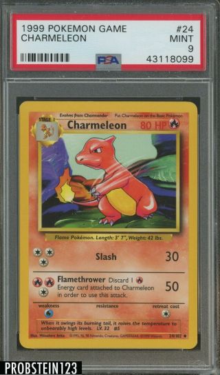 1999 Pokemon Game 24 Charmeleon Psa 9