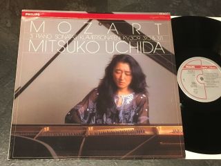 Mitsuko Uchida Mozart: 3 Piano Sonatas Lp - 86 Hol Philips Digital 412 741 - 1