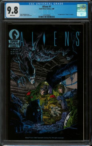 Aliens (1988) 1 Cgc 9.  8 Nm/mt First Appearance In Comics (dark Horse Comics)