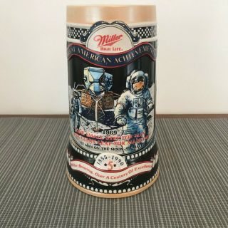 Nasa 1855 - 1990 Miller High Life Beer Stein Mug Great American Achievements