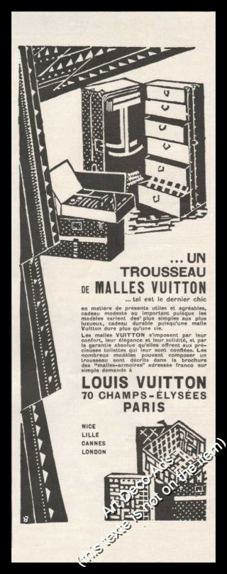 1925 Louis Vuitton Travel Trunk Vintage Print Ad - Z1