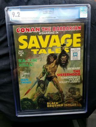 Savage Tales 1,  Cgc 9.  2 (may 1971) Conan,  1st Appearance Of Man - Thing,  Key Book