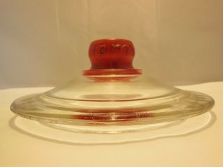 Vintage Glass Toms Peanut Or Candy Jar Lid Top Only Embossed " Tom 