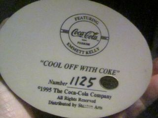 1995 Coca Cola Emmett Kelly COOL OFF WITH COKE Hobo Clown Polar Bear w/ Orig box 3