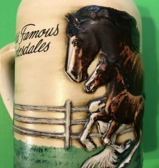 Budweiser World Famous Clydesdales Steins Mare And Foal Beer Mug By Ceramarte