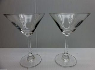Set Of 2 Beefeater London Gin Martini Cocktail Glasses Glass Etched Logo Pair