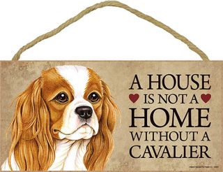 Cavalier King Charles Wood Dog Sign Wall Plaque Photo Display A House Is Not.