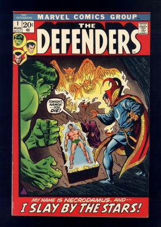 Defenders 1 Vf - Buscema 1st Necrodamus Dr Strange Sub - Mariner Hulk Omegatron