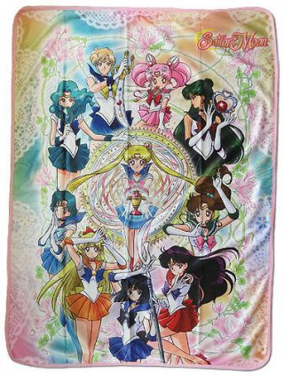 Legit Sailor Moon Soldiers Team Anime Key Art Authentic Throw Blanket 57709