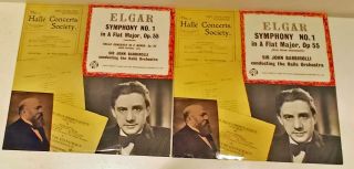 2 Lp Set,  Elgar Symphony No.  1 Sir John Barbirolli,  Pye Ccl 30102/3,  Near