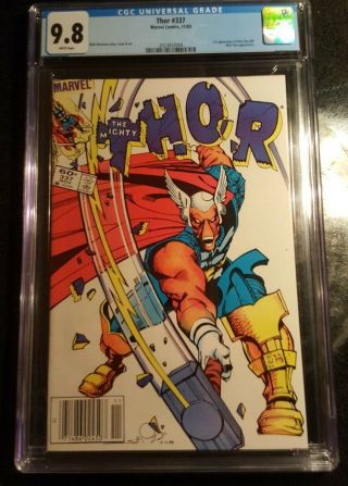Thor 337 (newsstand Edition) Cgc Graded 9.  8 Beta Ray Bill White Pages