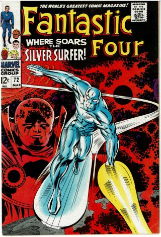 Fantastic Four 72 Fn - Vf 7.  0 Ow/w Silver Surfer Cover