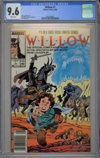 Willow 1 Cgc 9.  6 Nm,  Wp Marvel Comics 1988 Rare Lucasfilm Adaptation Hall Cover