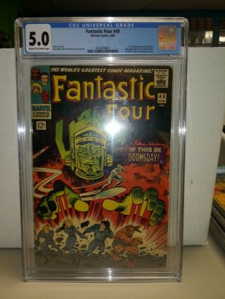 Fantastic Four 49 Cgc 5.  0 Key 1st Full Galactus 2nd Silver Surfer 1st Cover
