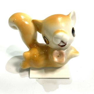 Vintage Japan Mid Century Modern Porcelain Miniature Squirrel Figure Trinket 